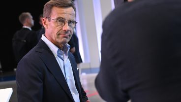 STOCKHOLM 20220816
Moderaternas partiledare Ulf Kristersson (M) efter tisdagskvällens partiledardebatt i Expressen TV på Quality Hotel vid Friends arena i Solna.
Foto Fredrik Sandberg / TT kod 10080