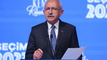 Kemal Kilicdaroglu, the 74-year-old leader of the center-left, pro-secular Republican People's Party (CHP) speaks at the party's headquarters in Ankara, Turkey, on Sunday, May 14, 2023. More than 64 million people, including 3.4 million overseas voters, were eligible to vote. (AP Photo)  FS129