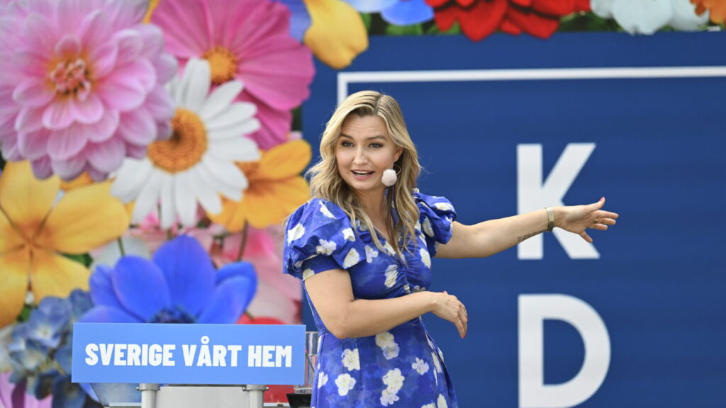 VISBY, SVERIGE 20240628
Kristdemokraternas partiledare Ebba Busch (KD) håller tal under politikerveckan i Almedalen.
Foto: Christine Olsson / TT / Kod 10430
