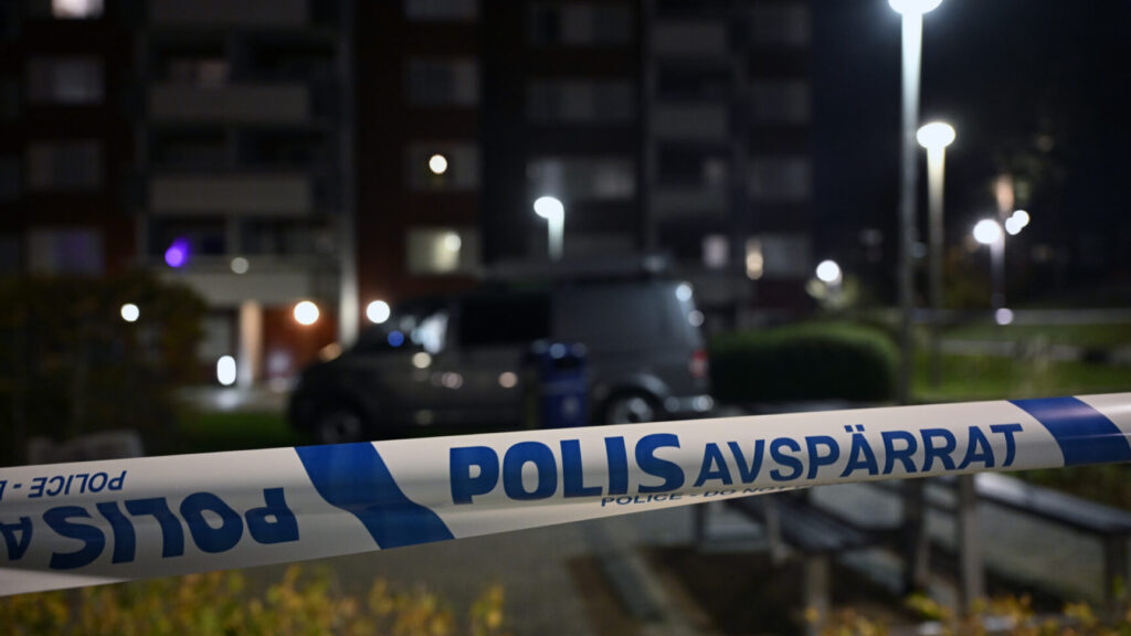 STOCKHOLM, SVERIGE 20241022
Polisen på plats och avspärrningar upprättade efter en kvinna skjutits till döds i Akalla i norra Stockholm på tisdagskvällen.
Foto: Pontus Lundahl / TT / Kod 10050