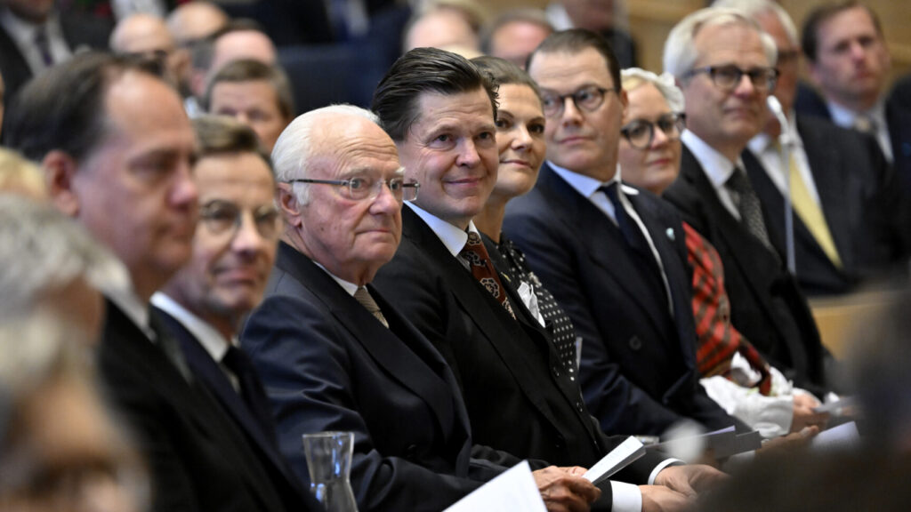 Stockholm, SVERIGE 20250909
Kung Carl Gustaf och talman Andreas Norlén vid riksmötets öppnande i riksdagens kammare.
Foto: Henrik Montgomery / TT / Kod 10060