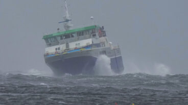 Utsira 20251003. 
Ferja «M/S Utsira» like nord for Utsira fredag ettermiddag. Rutebåten blir nå innstilt.
Foto: Jan Kåre Ness / NTB