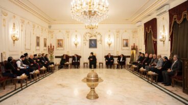 دوسا وفورشيل يلتقيان ممثلي الطوائف المسيحية في دمشق - مصدر الصور: بطريركية السريان الأرثوذكس 