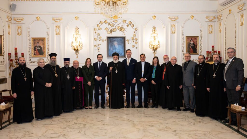 دوسا وفورشيل يلتقيان ممثلي الطوائف المسيحية في دمشق - مصدر الصور: بطريركية السريان الأرثوذكس