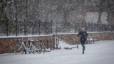 STOCKHOLM 20260101 Ovädret Anna drar in över Stockholm med kraftigt snöfall. 
Foto Mats Schagerström / TT kod 70500