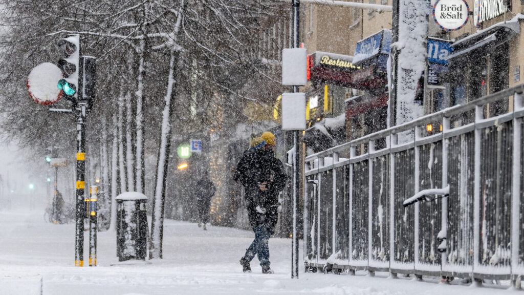 STOCKHOLM 20260101 Stormen Anna drar in över Stockholm med kraftigt snöfall.
Foto Mats Schagerström / TT kod 70500