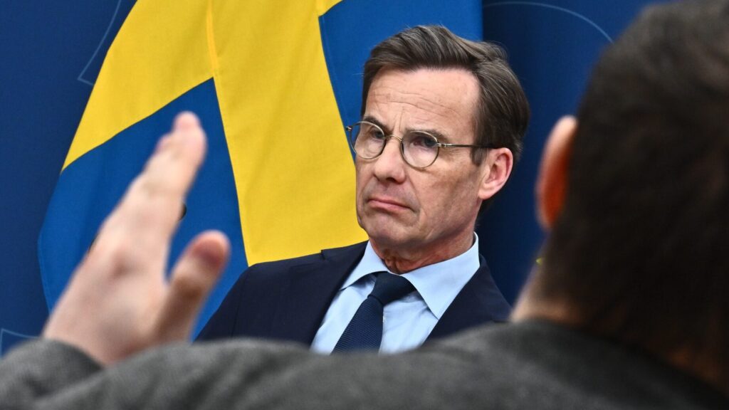 STOCKHOLM, SVERIGE 20260423
Statsminister Ulf Kristersson (M), håller en pressträff om de ekonomiska konsekvenserna av kriget i Iran och möjliga åtgärder framåt.
Foto: Claudio Bresciani / TT / Kod 10090