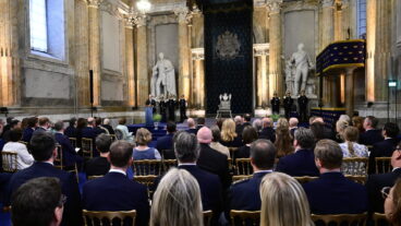 STOCKHOLM, SVERIGE 20260422
Jan Björklund, riksmarskalk, talar under mottagningen på Stockholms slott för riksdag och regering med anledning av kungens 80-årsdag.
Foto: Jonas Ekströmer / TT / Kod 10030