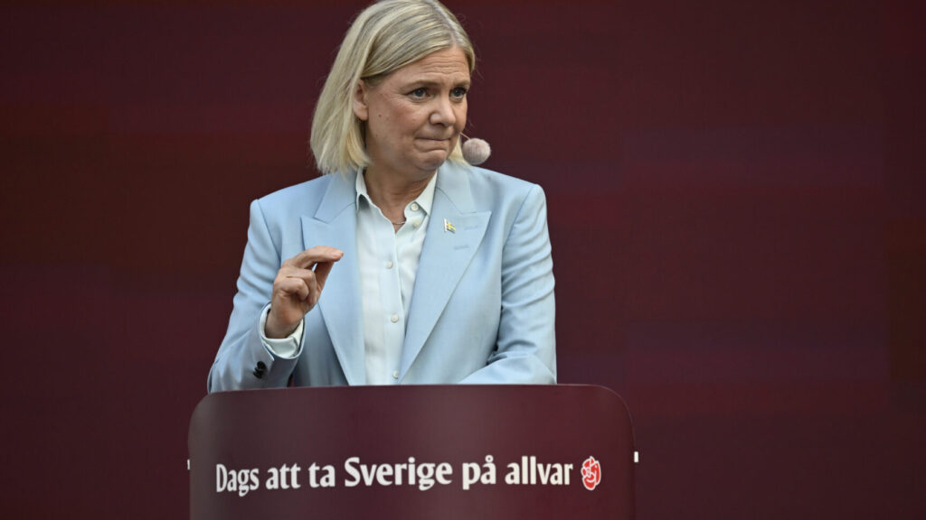 VISBY, SVERIGE 20260625
Socialdemokraternas partiledare Magdalena Andersson (S) håller sitt tal under Almedalsveckan.
Foto: Henrik Montgomery / TT / Kod 10060
