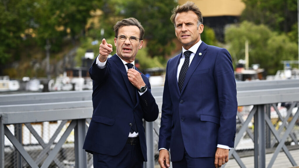 STOCKHOLM, SVERIGE 20260831
Statsminister Ulf Kristersson (M) tar emot Frankrikes president Emmanuel Macron i Stockholm för ett bilateralt möte med fokus på Sveriges och Frankrikes fördjupade försvarspolitiska samarbete.
Foto: Anders Wiklund / TT / Kod 10040